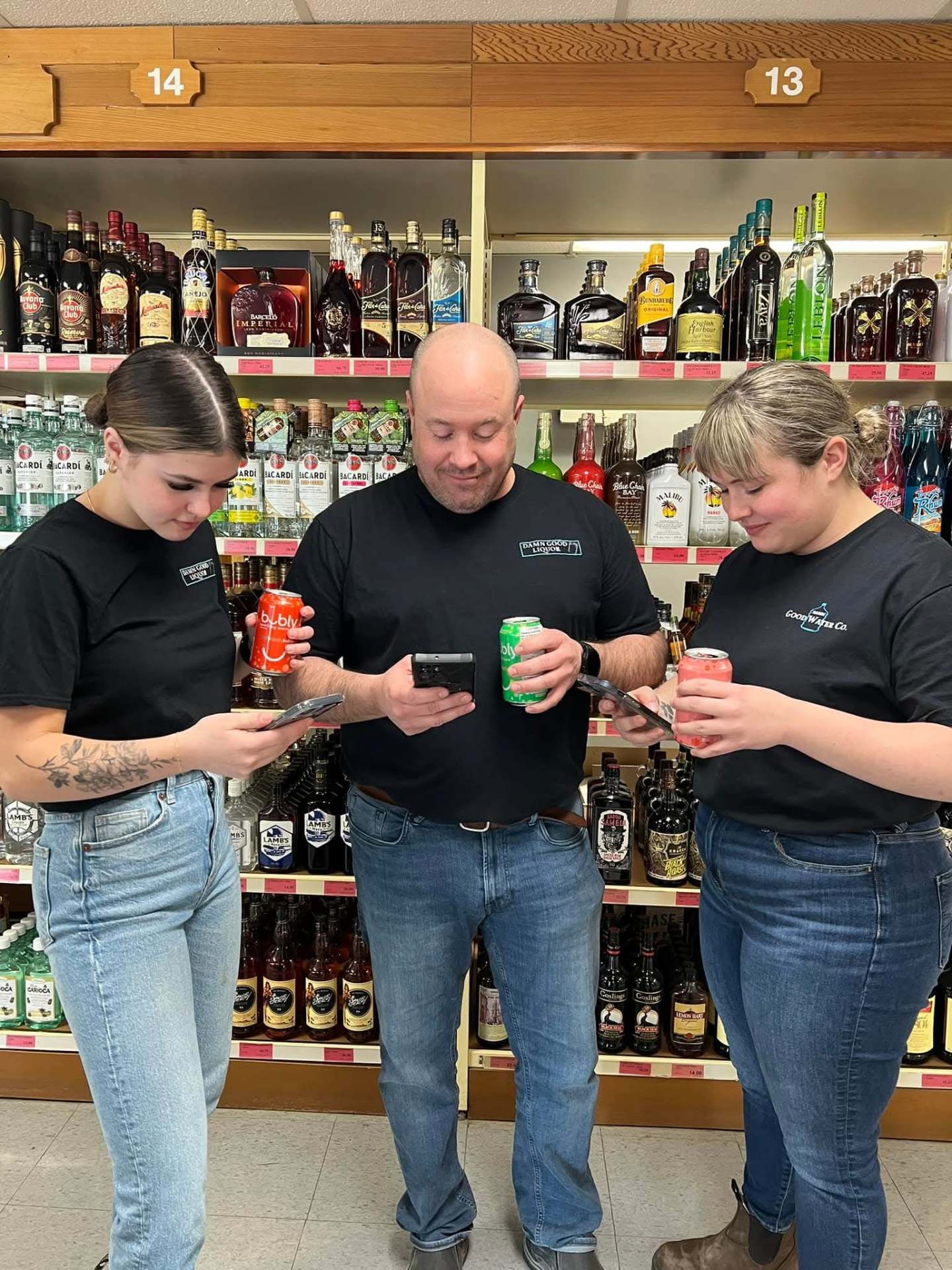 Damn Good Liquor staff in store